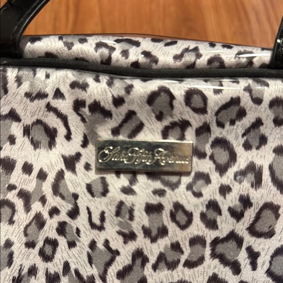 Saks Fifth Avenue Black and White Animal Print Cosmetic Case - Picture 2 of 4